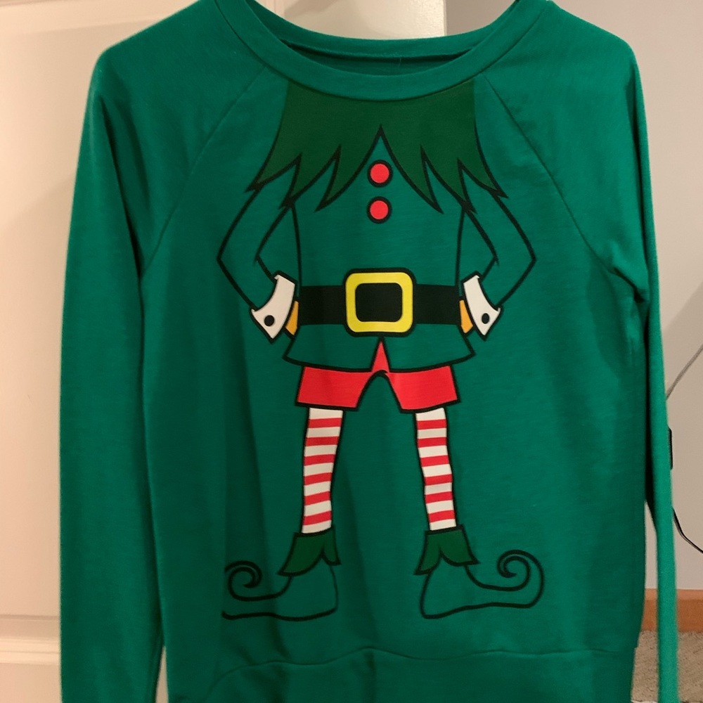 Holiday sweatshirt.